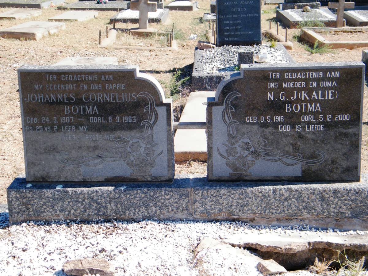 BOTMA Johannes Cornelius 1907-1963 & N.G.J. 1916-2000