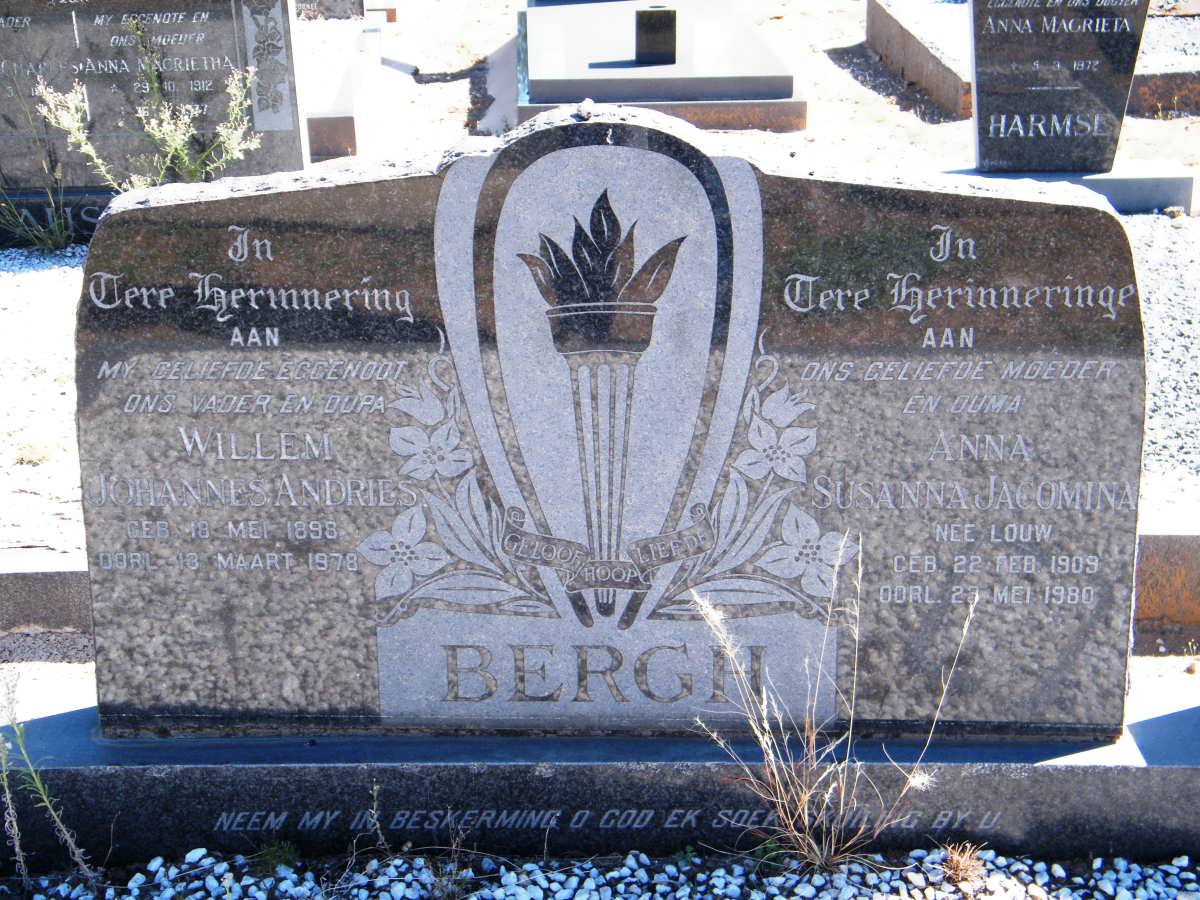 BERGH Willem Johannes Andries 1898-1978 & Anna Susanna Jacomina LOUW 1909-1980
