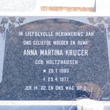 KRUGER Anna Martina nee HOLTZHAUSEN 1903-1977