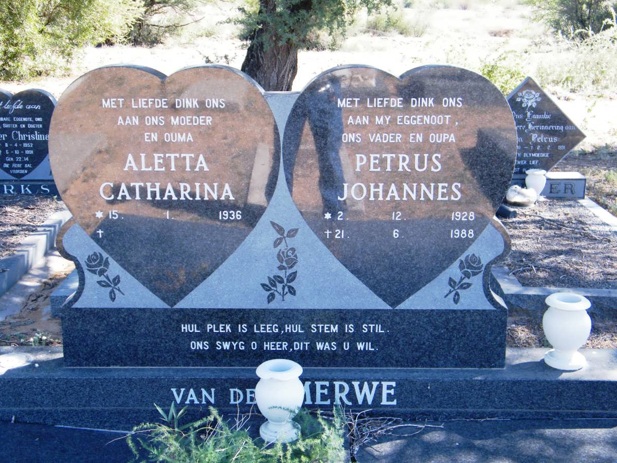 MERWE Petrus Johannes, van der 1928-1988 & Aletta Catharina 1936