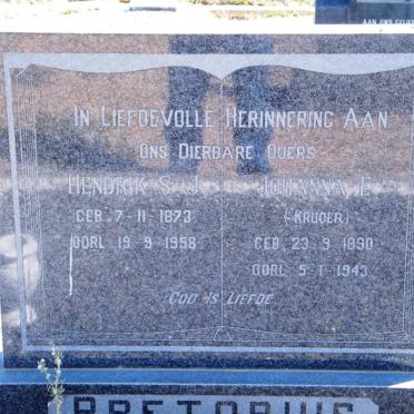 PRETORIUS Hendrik S.J. 1873-1958 &amp; Johanna E KRUGER 1890-1943