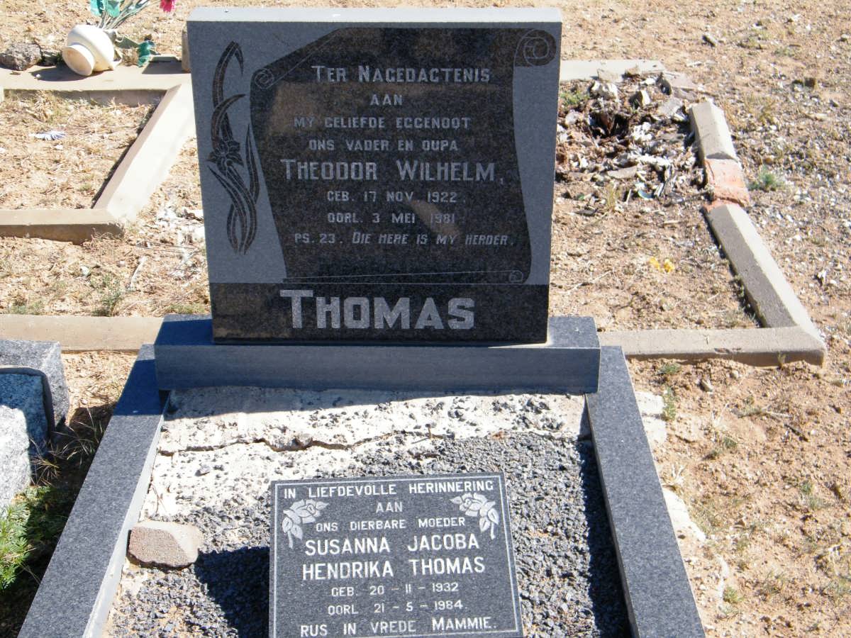 THOMAS Theodor Wilhelm 1922-1981 & Susanna Jacoba Hendrika 1932-1984