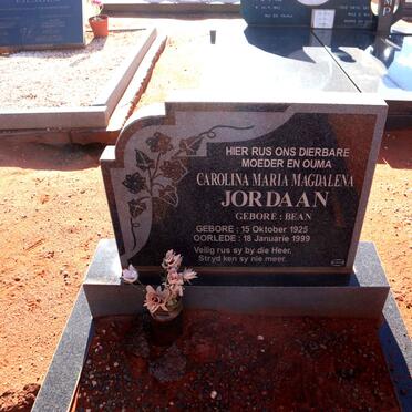 JORDAAN Carolina Maria Magdalena nee BEAN 1925-1999