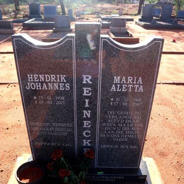 REINECKE Hendrik Johannes 1938-2021 & Maria Aletta 1941-2007