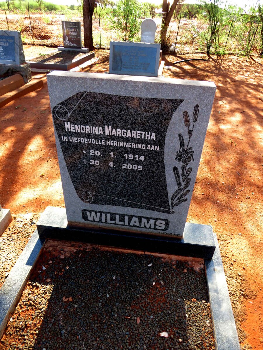 WILLIAMS Hendrina Margaretha 1914-2009
