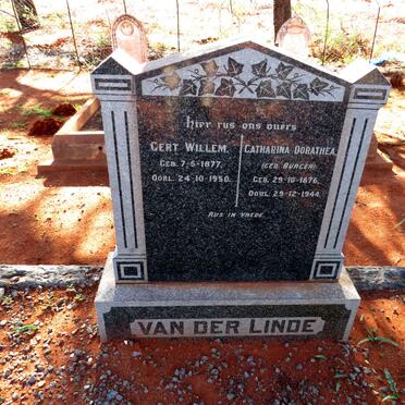 LINDE Gert Willem, van der 1877-1950 & Catharina Dorathea BURGER 1876-1944