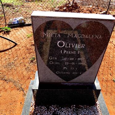 OLIVIER Mieta Magdalena nee PEENS 1903-1994