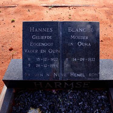 HARMSE Hannes 1922-1994 & Blanche 1922-