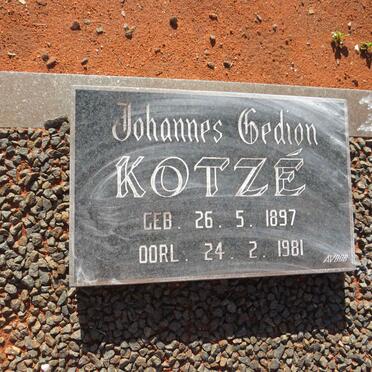 KOTZE Johannes Gedion 1897-1981