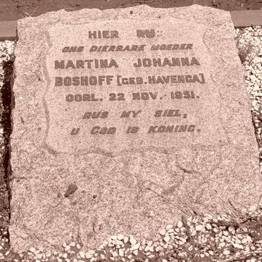 BOSHOFF Martina Johanna nee HAVENGA -1951