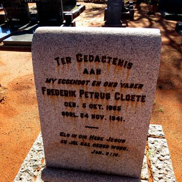 CLOETE Frederik Petrus 1865-1941
