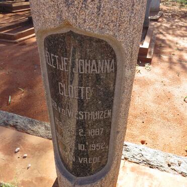 CLOETE Heletje Johanna nee V.D. WESTHUIZEN 1887-1952 _2
