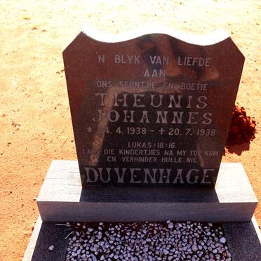 DUVENHAGE Theunis Johannes 1938-1938