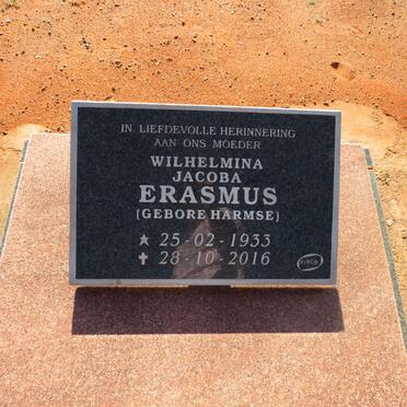 ERASMUS Wilhelmina Jacoba nee HARMSE 1933-2016
