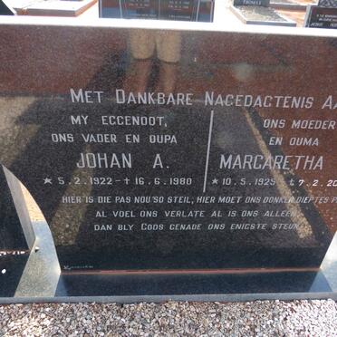 FOUCHE Johan A. 1922-1980 & Margaretha J. 1925-2011 _2