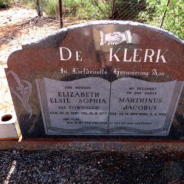 KLERK Marthinus Jacobus, de 1889-1968 & Elizabeth Elsie Sophia TOWNSEND 1891-1977