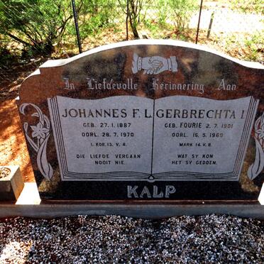 KALP Johannes F.L. 1887-1970 & Gerbrechta I. FOURIE 1901-1969
