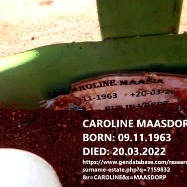 MAASDORP Caroline 1963-2022