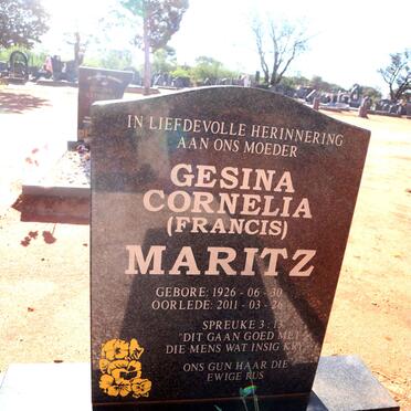 MARITZ Gesina Cornelia 1926-2011