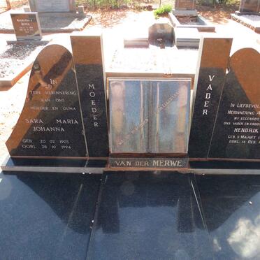 MERWE Hendrik, van der 1910-1974 & Sara Maria Johanna 1905-1994 