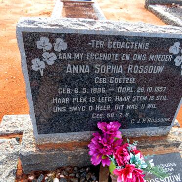 ROSSOUW Anna Sophia nee COETZEE 1896-1957 :: ROSSOUW Annie Susanna Magdelena 1938-2017 _1