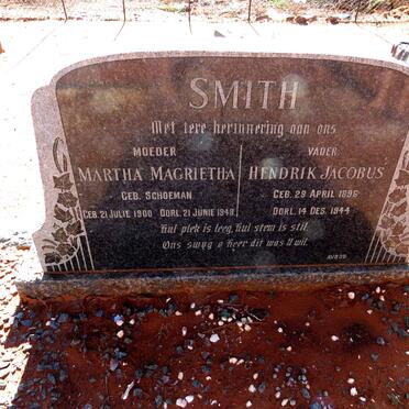 SMITH Hendrik Jacobus 1896-1944 & Martha Magrietha SCHOEMAN 1900-1948
