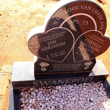 SWANEPOEL Jan Abraham 1927-2002 & Cornelia Magdalena Aletta 1941-2018 