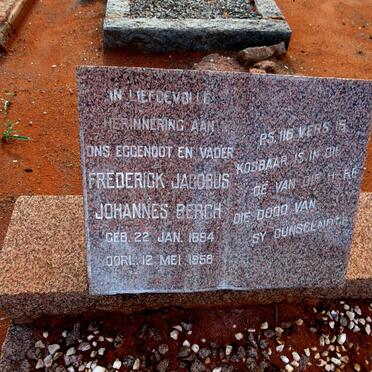 BERGH Frederick Jacobus Johannes 1894-1958