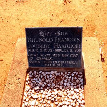 HAARHOFF Rhunold Francois Joubert 1935-1936