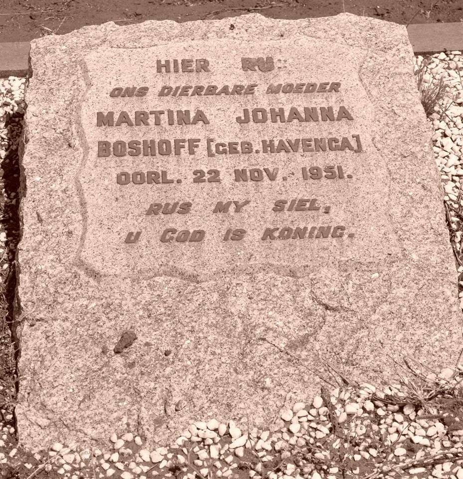 BOSHOFF Martina Johanna nee HAVENGA -1951