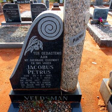 VELDSMAN Jacobus Petrus 1893-1959