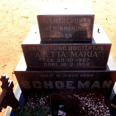SCHOEMAN Aletta Maria 1957-1958