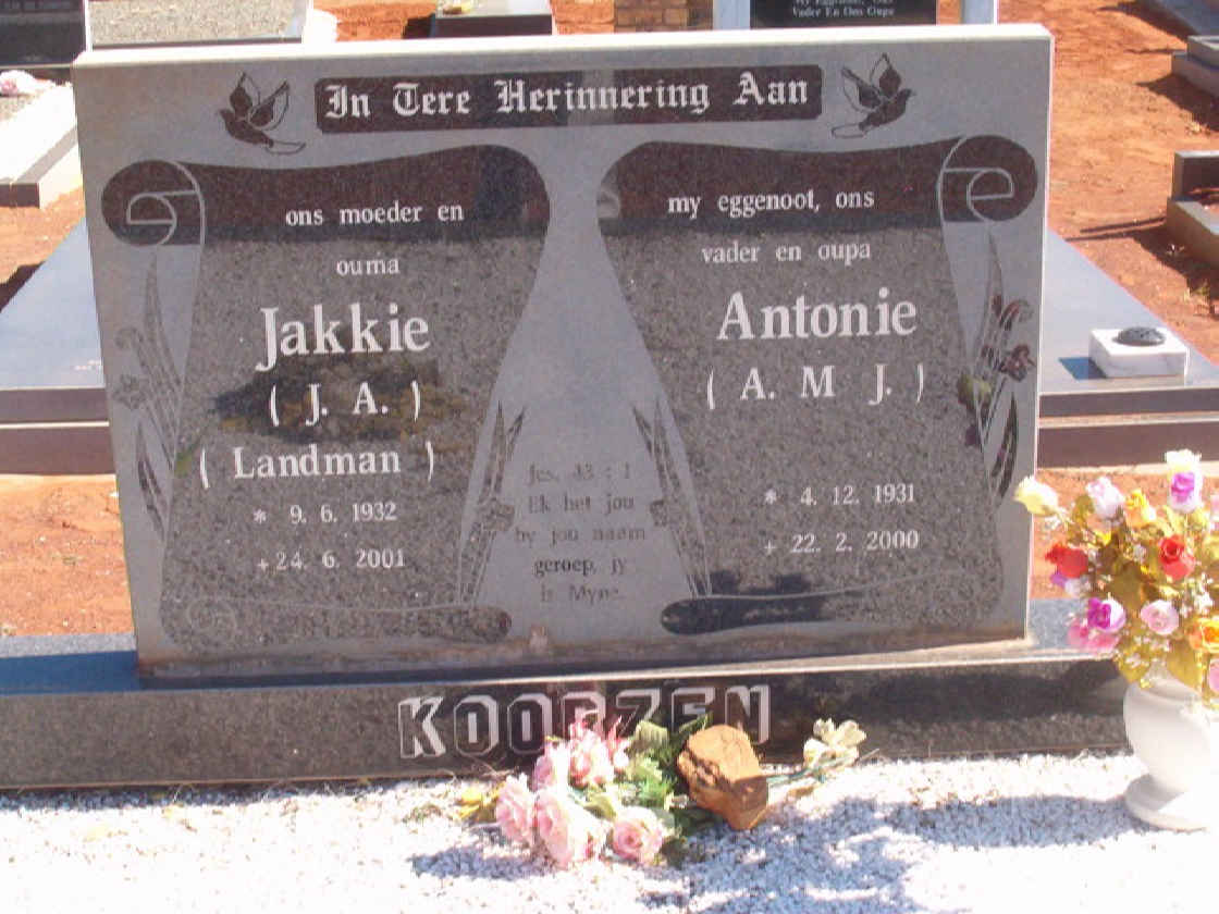 KOORZEN A.M.J. 1931-2000 & J.A. LANDMAN 1932-2001