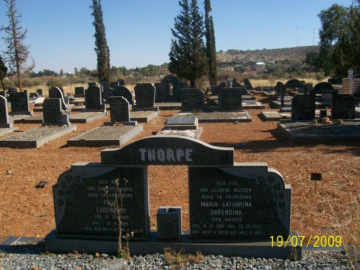 THORPE Paul Lodewicus 1898-1984 & Maria Catharina Barendina VISSER 1910-1991