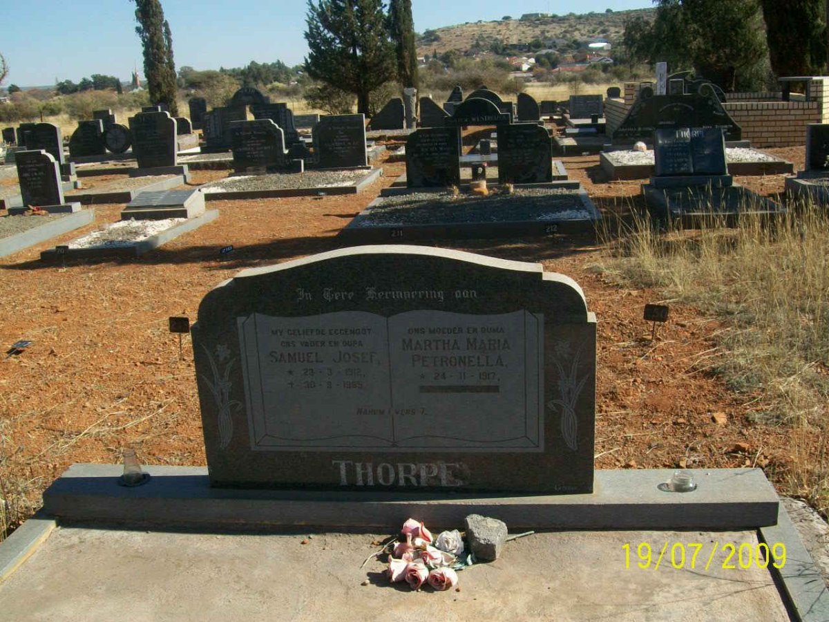 THORPE Samuel Joseph 1912-1985 & Martha Maria Petronella 1917-