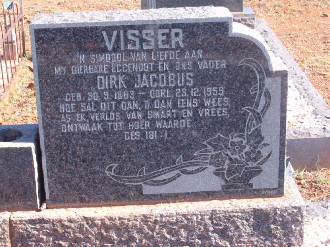 VISSER Dirk Jacobus 1883-1959