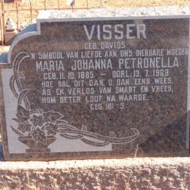 VISSER Maria Johanna Petronella neé Davids1885-1968