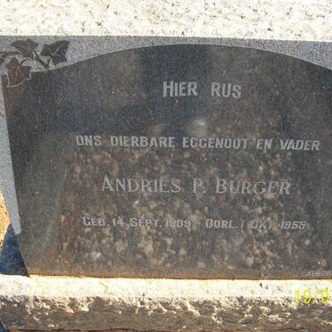 BURGER Andries P. 1909-1955