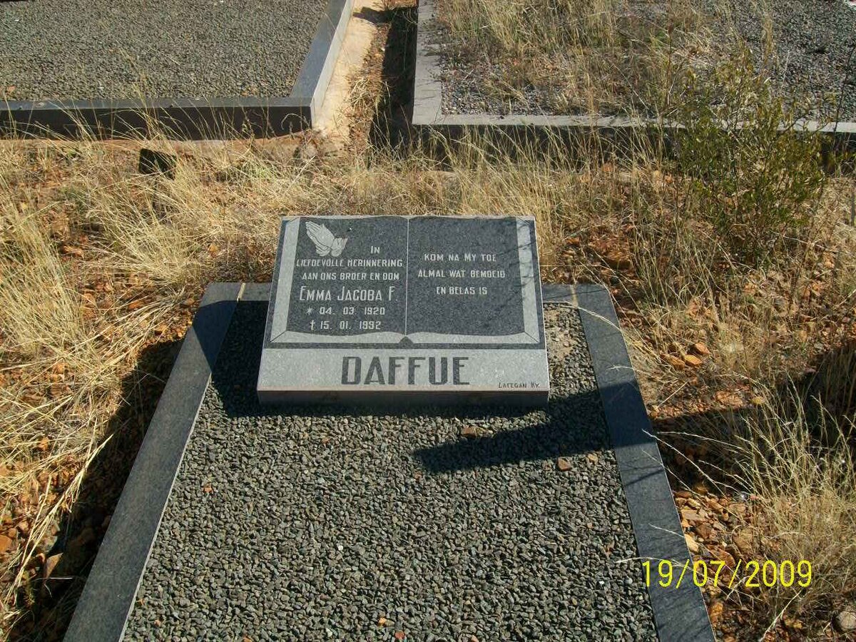 DAFFUE Emma Jacoba F. 1920-1992