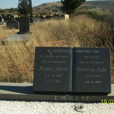 EMSLIE Francis Albert 1903-1991 &amp; Christina Alida 1911-2004