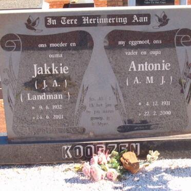 KOORZEN A.M.J. 1931-2000 &amp; J.A. LANDMAN 1932-2001