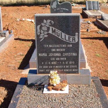 MÜLLER Maria Johanna Christina neé VAN RHYN 1893-1979