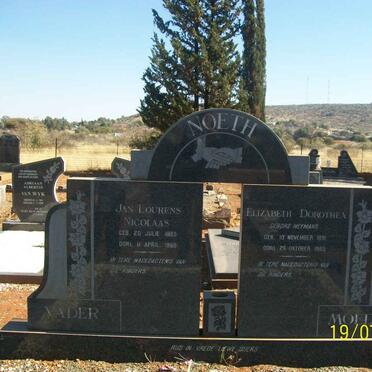 NOETH Jan Lourens Nicolaas 1885-1966 &amp; Elizabeth Dorothea HEYMANS 1891-1965