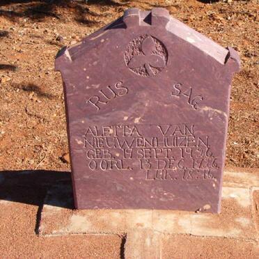 NIEUWENHUIZEN Aletta, van 1926-1926