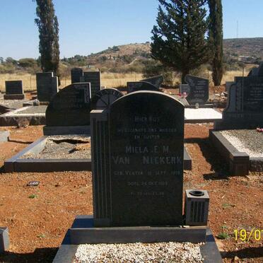 NIEKERK Miela E.M., van nee VENTER 1919-1969