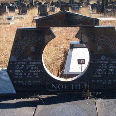 NOETH Jacobus Johannes 1932-1990 &amp; Sonja 1944- 