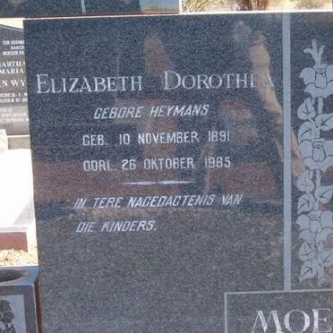 NOETH Jan Lourens Nicolaas 1885-1966 &amp; Elizabeth Dorethea HEYMANS 1891-1965 