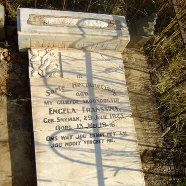 PRETORIUS Engela Franssina nee SNYMAN 1925-1946