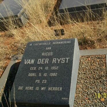 RYST Ricus, van der 1952-1982