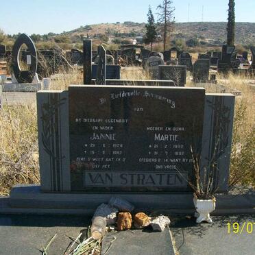 STRATEN Jannie, van 1928-1982 &amp; Martie 1932-1992